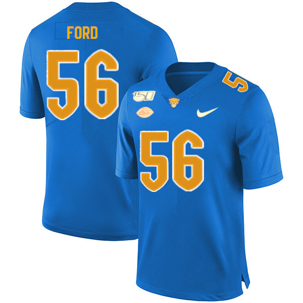 2019 Men #56 Brandon Ford Pitt Panthers College Football Jerseys Sale-Royal - Click Image to Close
